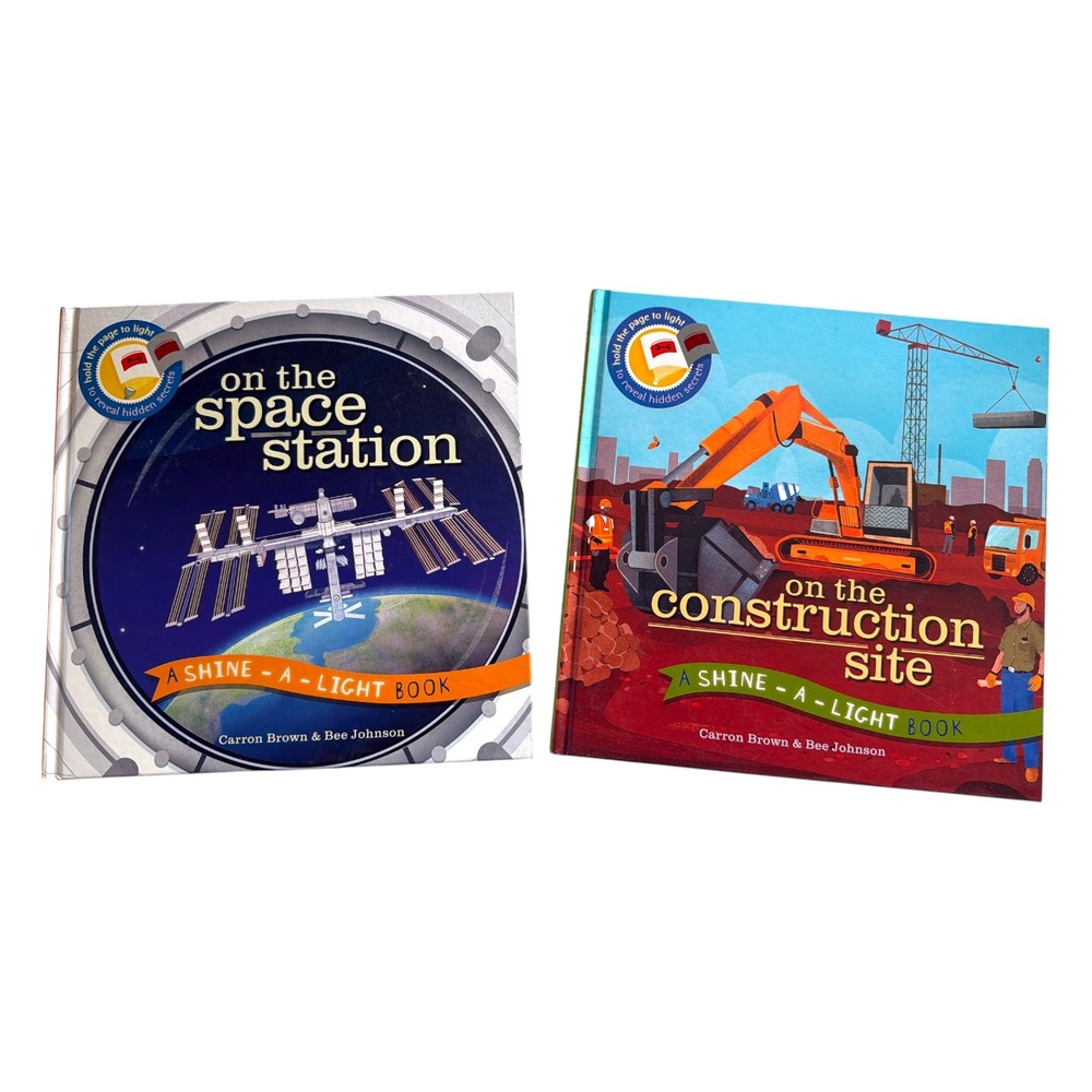 Shine-A-Light Books Space Station & Construction Site - Kane Miller (NEW)